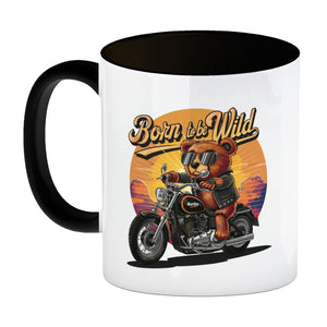 Bär auf Motorrad Kaffeebecher - Born to be Wild