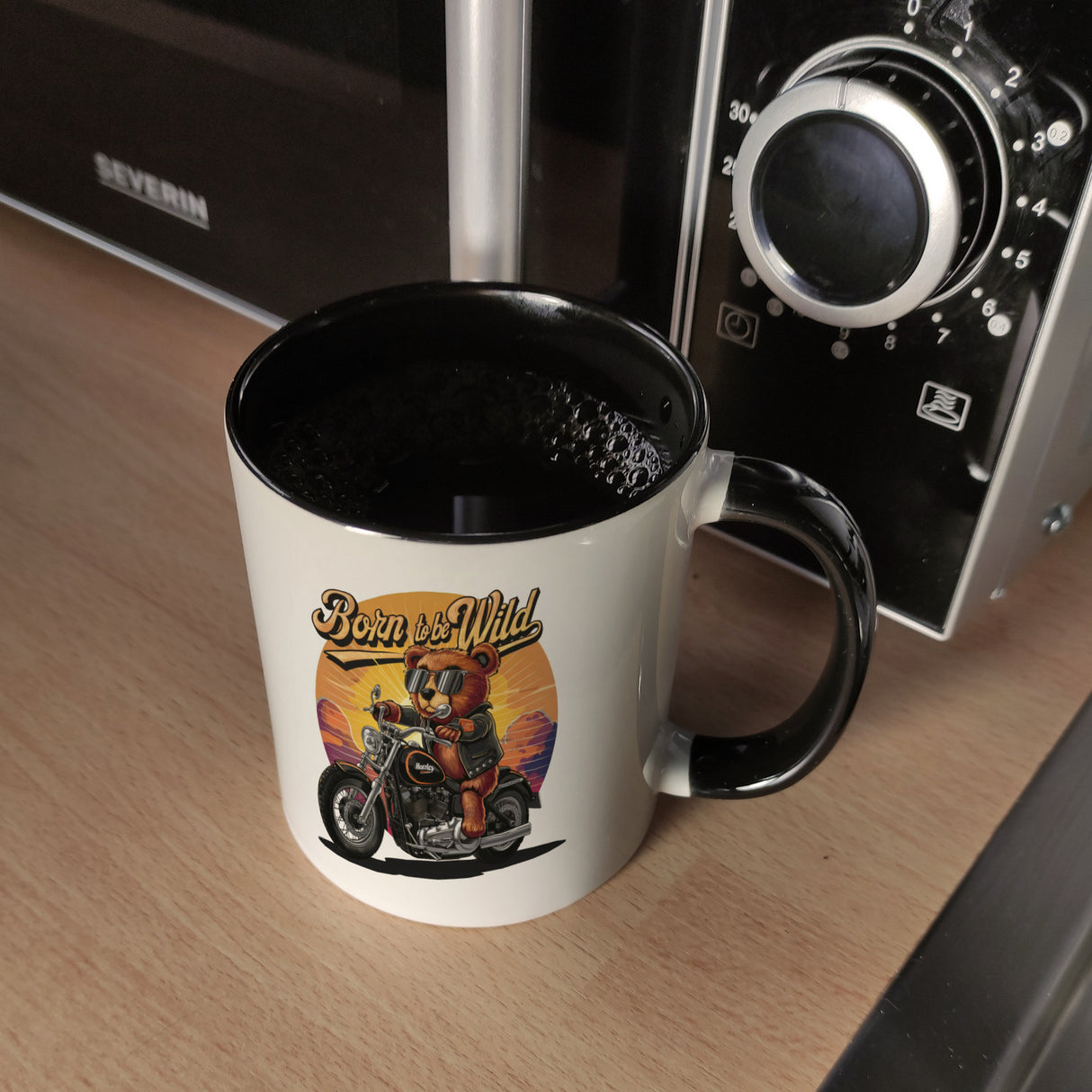 Bär auf Motorrad Kaffeebecher - Born to be Wild