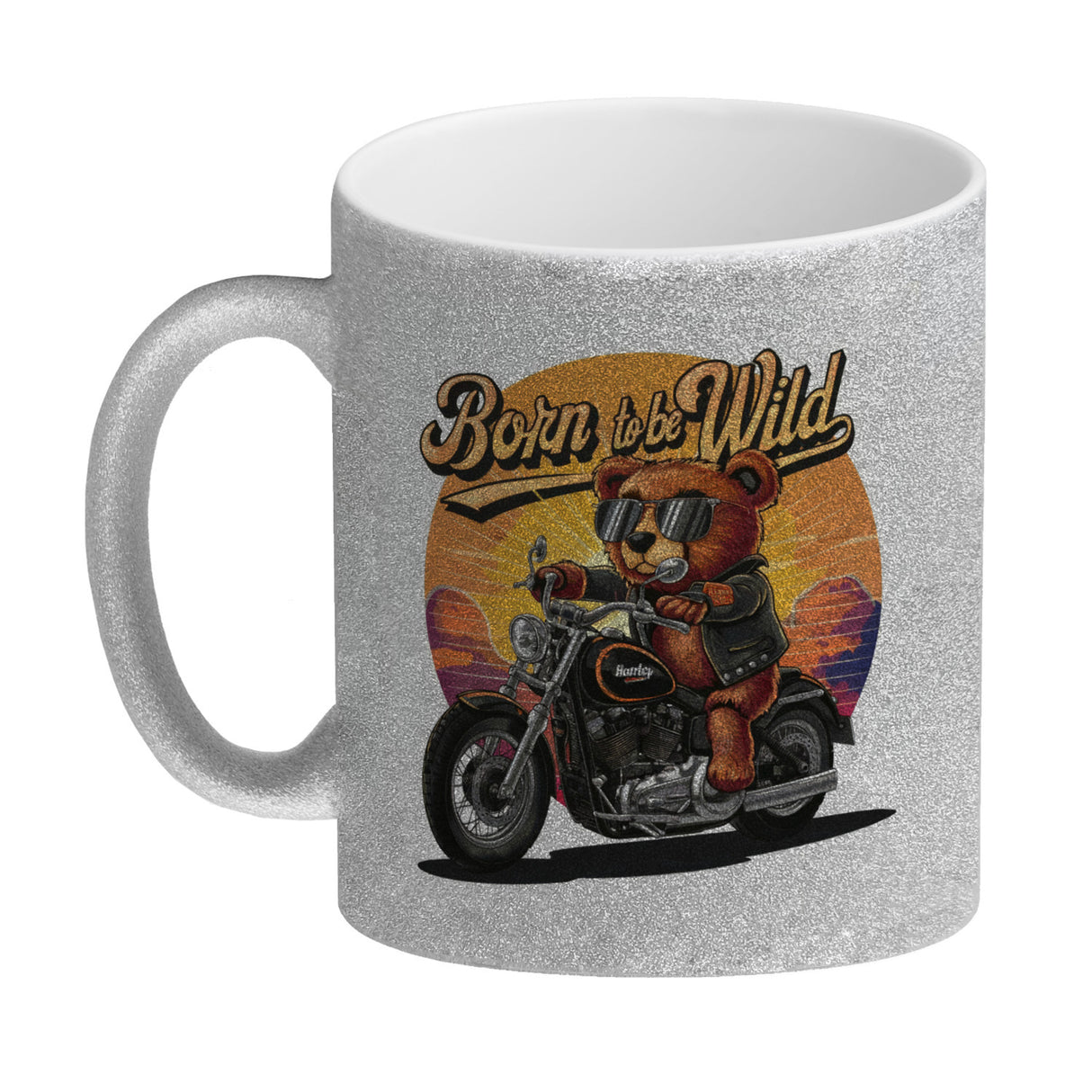 Bär auf Motorrad Kaffeebecher - Born to be Wild