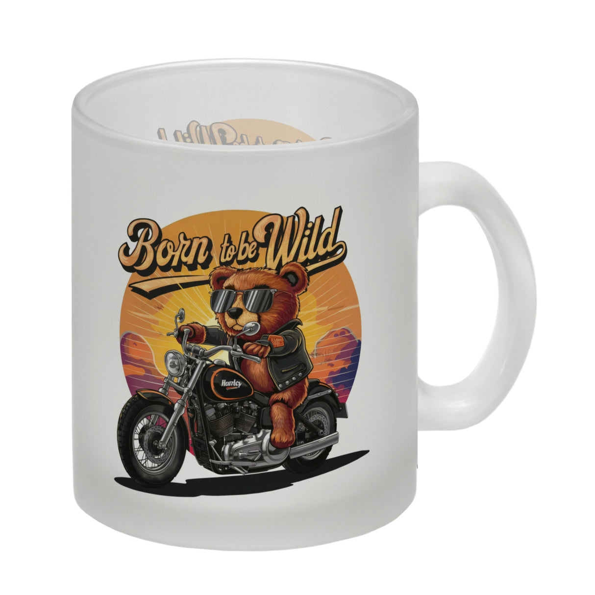 Bär auf Motorrad Kaffeebecher - Born to be Wild