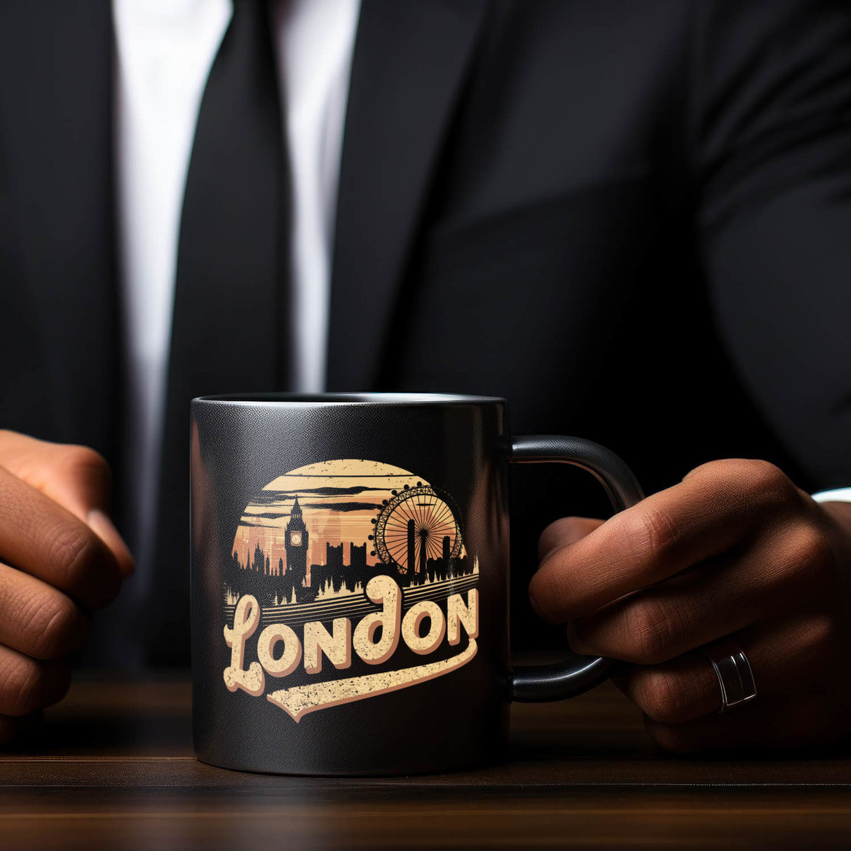 Skyline Londons bei Sonnenuntergang - London Tasse