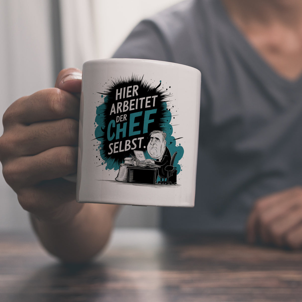 Hier arbeitet der Chef selbst - Kaffeebecher