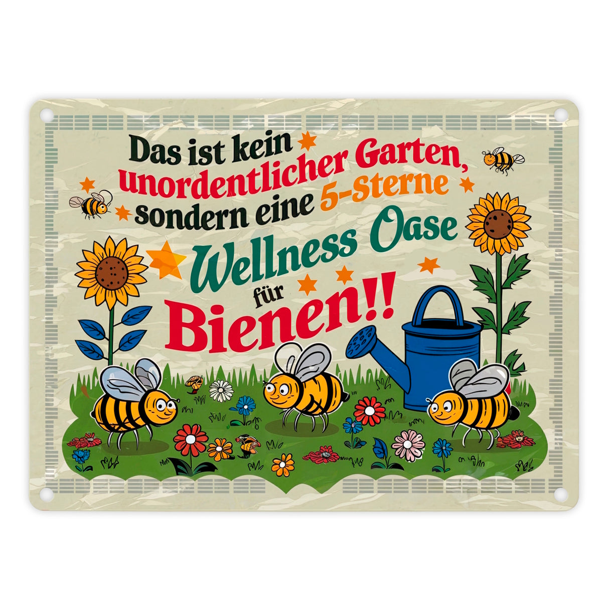 5-Sterne Wellness Oase für Bienen Metallschild in 15x20 cm