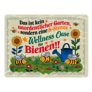 5-Sterne Wellness Oase für Bienen Metallschild in 15x20 cm