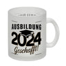 Ausbildung 2024 Geschafft Kaffeebecher mit Doktorhut