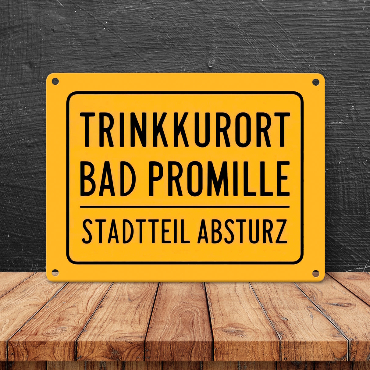 Trinkkurort BAD PROMILLE Metallschild in 15x20 cm - Stadtteil Absturz