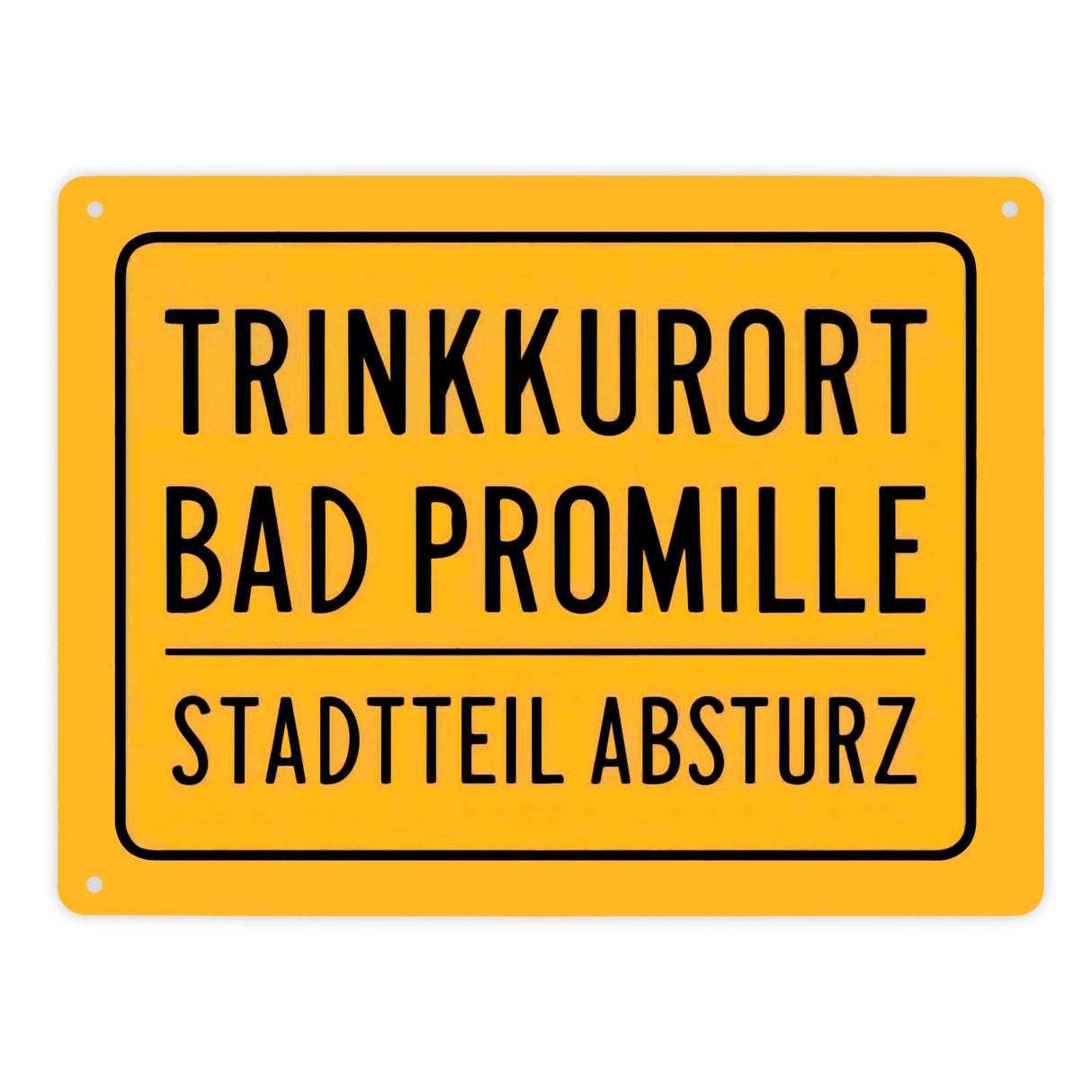 Trinkkurort BAD PROMILLE Metallschild in 15x20 cm - Stadtteil Absturz