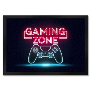 Gaming Zone Controller Fußmatte in 35x50 cm in Neonschrift