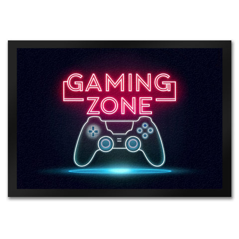 Gaming Zone Controller Fußmatte in 35x50 cm in Neonschrift