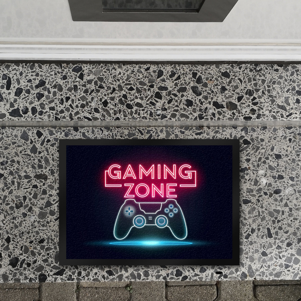 Gaming Zone Controller Fußmatte in 35x50 cm in Neonschrift