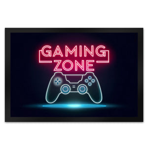 Gaming Zone Controller Fußmatte in 35x50 cm in Neonschrift