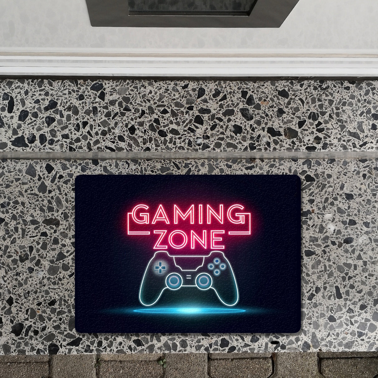 Gaming Zone Controller Fußmatte in 35x50 cm ohne Rand in Neonschrift