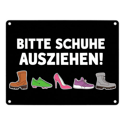 Bitte Schuhe ausziehen Metallschild in 15x20 cm