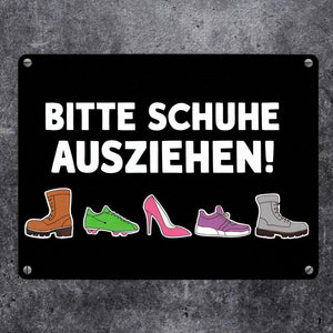 Bitte Schuhe ausziehen Metallschild in 15x20 cm