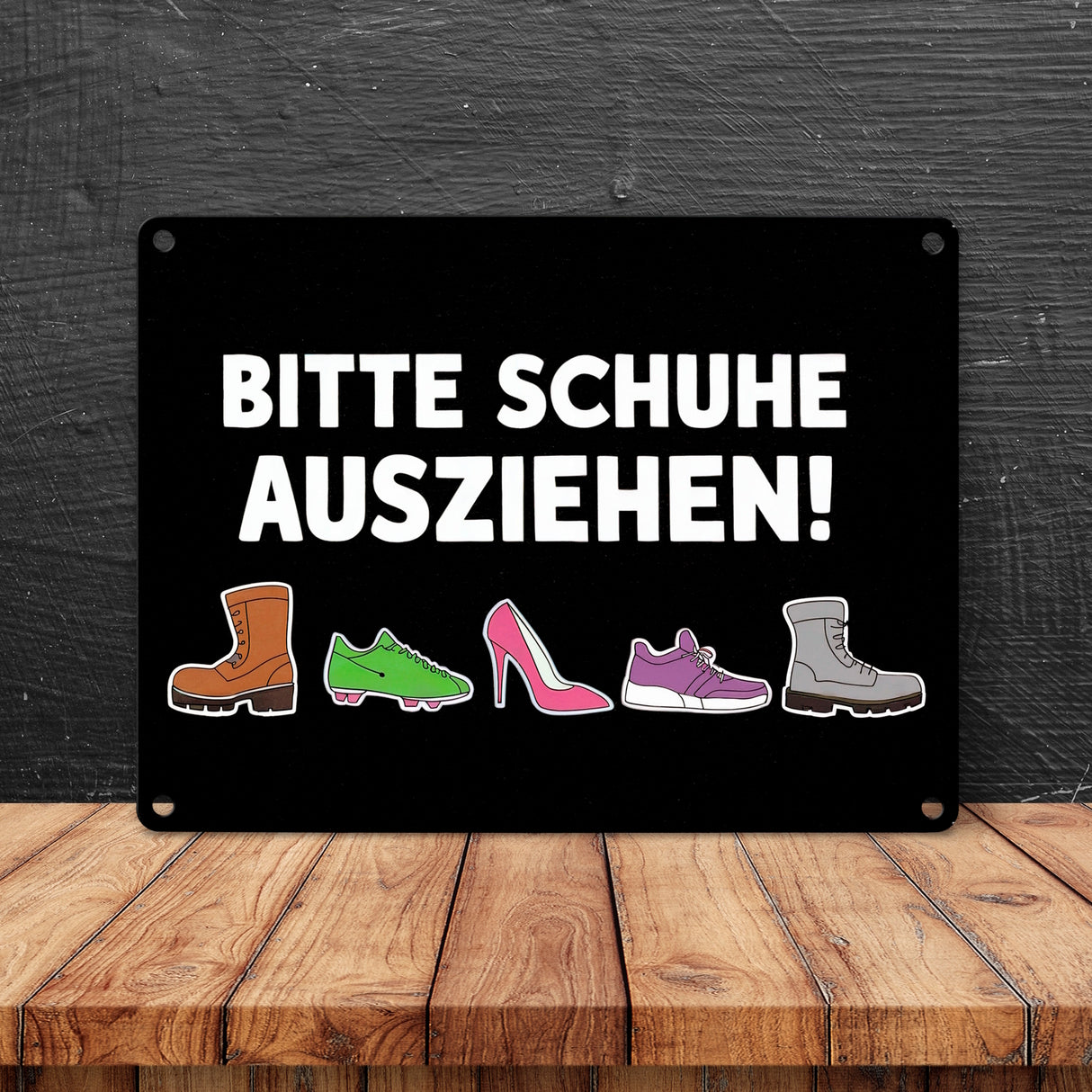 Bitte Schuhe ausziehen Metallschild in 15x20 cm