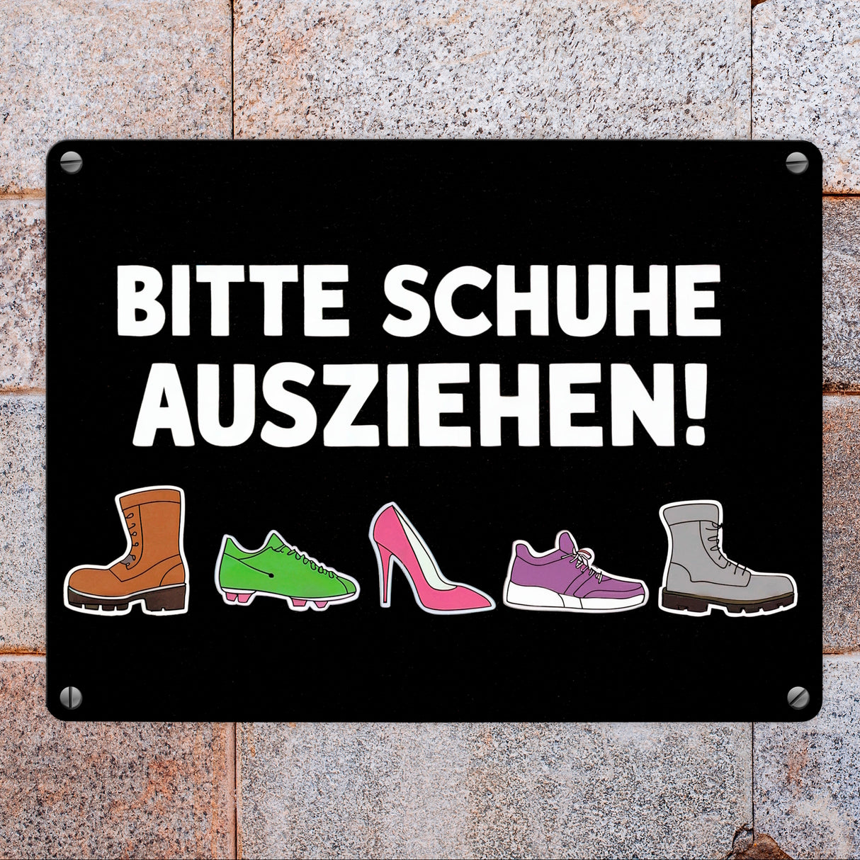 Bitte Schuhe ausziehen Metallschild in 15x20 cm