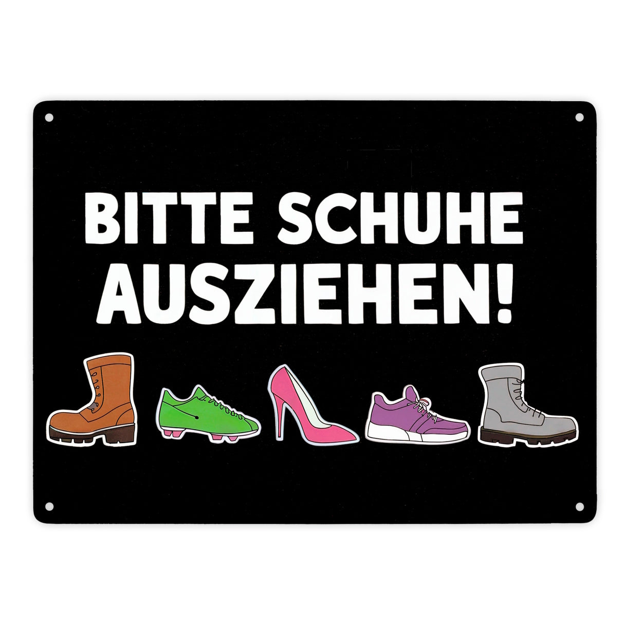 Bitte Schuhe ausziehen Metallschild in 15x20 cm