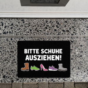 Bitte Schuhe ausziehen Fußmatte in 35x50 cm ohne Rand