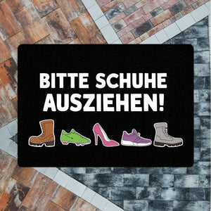 Bitte Schuhe ausziehen Fußmatte in 35x50 cm ohne Rand