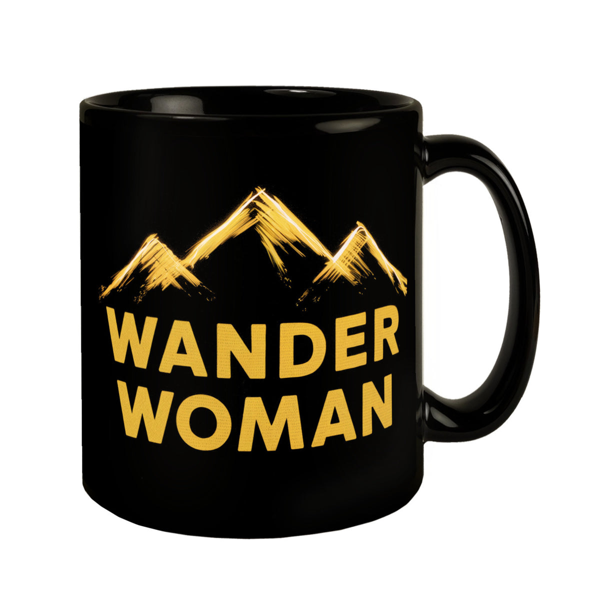 Wander Woman Tasse mit goldener Bergkette