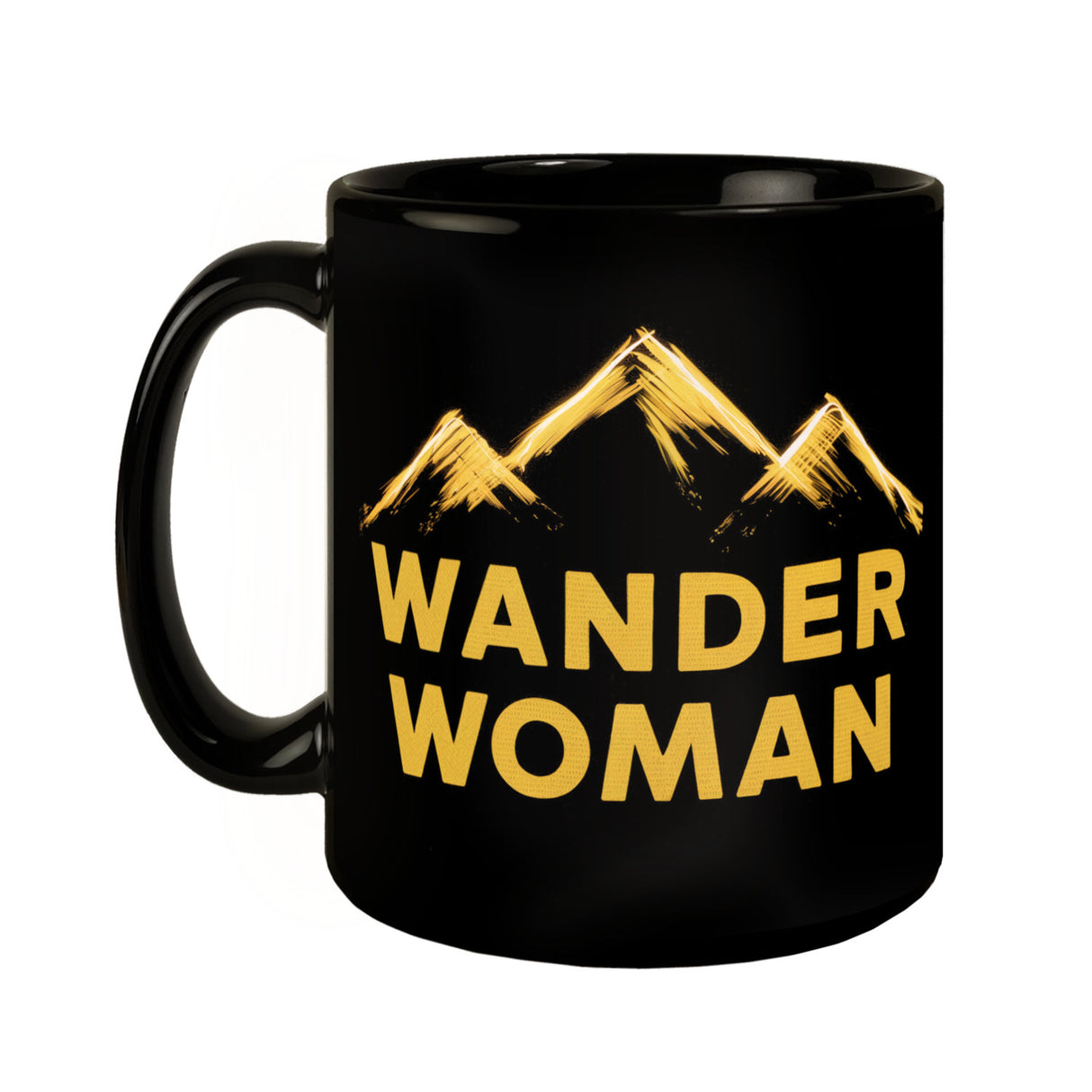 Wander Woman Tasse mit goldener Bergkette