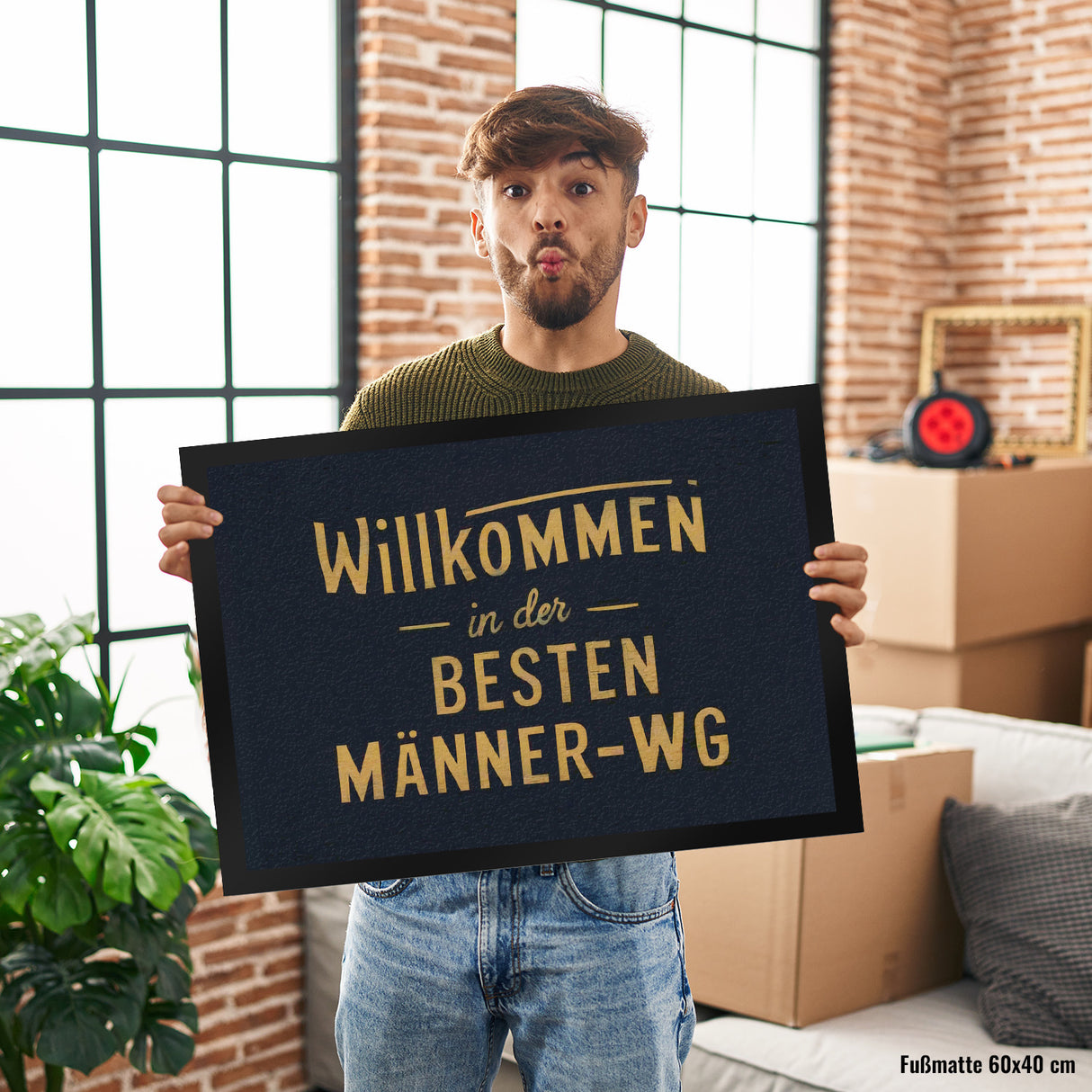 Willkommen in der besten Männer-WG Fußmatte in 35x50 cm