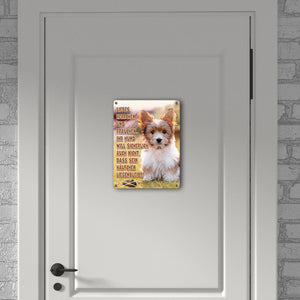 Bitte Hundehaufen nicht liegen lassen Metallschild in 15x20 cm mit Spruch