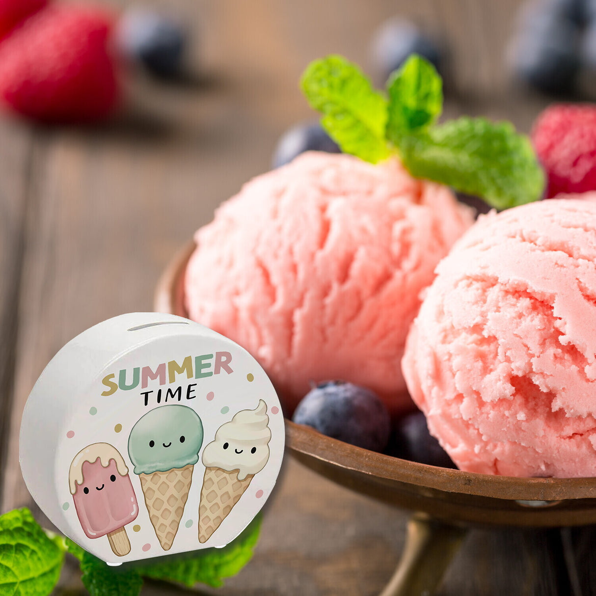 Eiscreme Spardose mit Spruch Summer Time