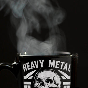 Heavy Metal statt Volksmusik Tasse mit Totenkopf