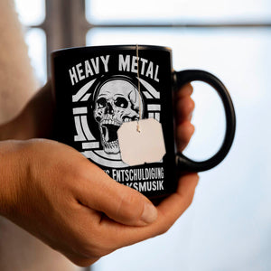 Heavy Metal statt Volksmusik Tasse mit Totenkopf