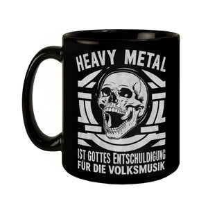 Heavy Metal statt Volksmusik Tasse mit Totenkopf