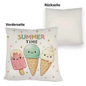 Eiscreme Kissen mit Spruch Summer Time