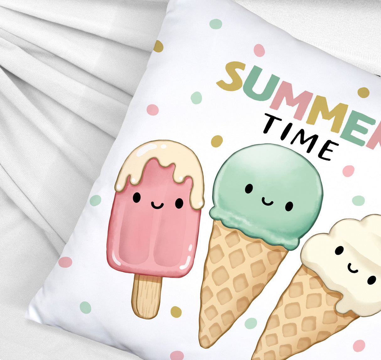 Eiscreme Kissen mit Spruch Summer Time