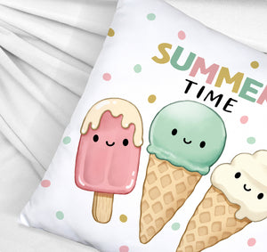 Eiscreme Kissen mit Spruch Summer Time