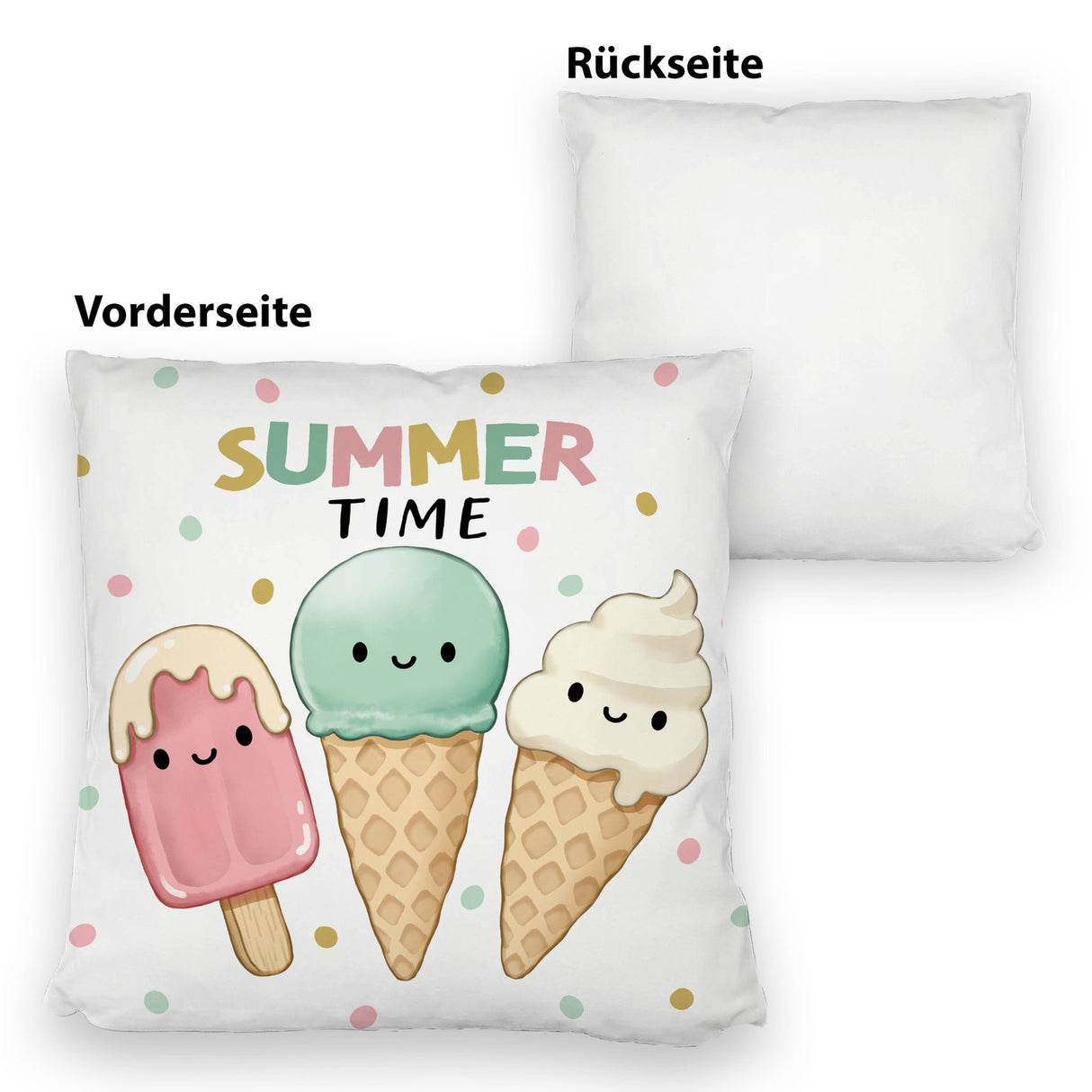 Eiscreme Kissen mit Spruch Summer Time