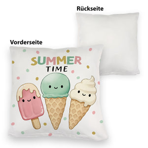 Eiscreme Kissen mit Spruch Summer Time