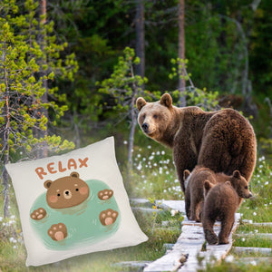 Bär Kissen mit Spruch Relax