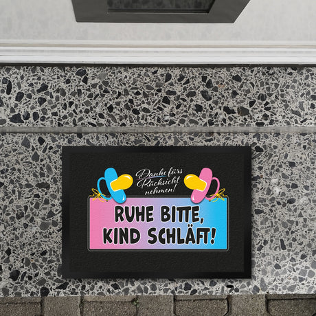 Ruhe bitte, Kind schläft! Fußmatte in 35x50 cm