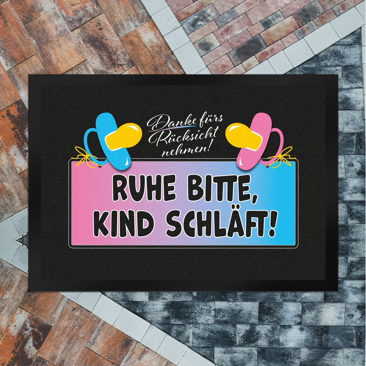 Ruhe bitte, Kind schläft! Fußmatte in 35x50 cm