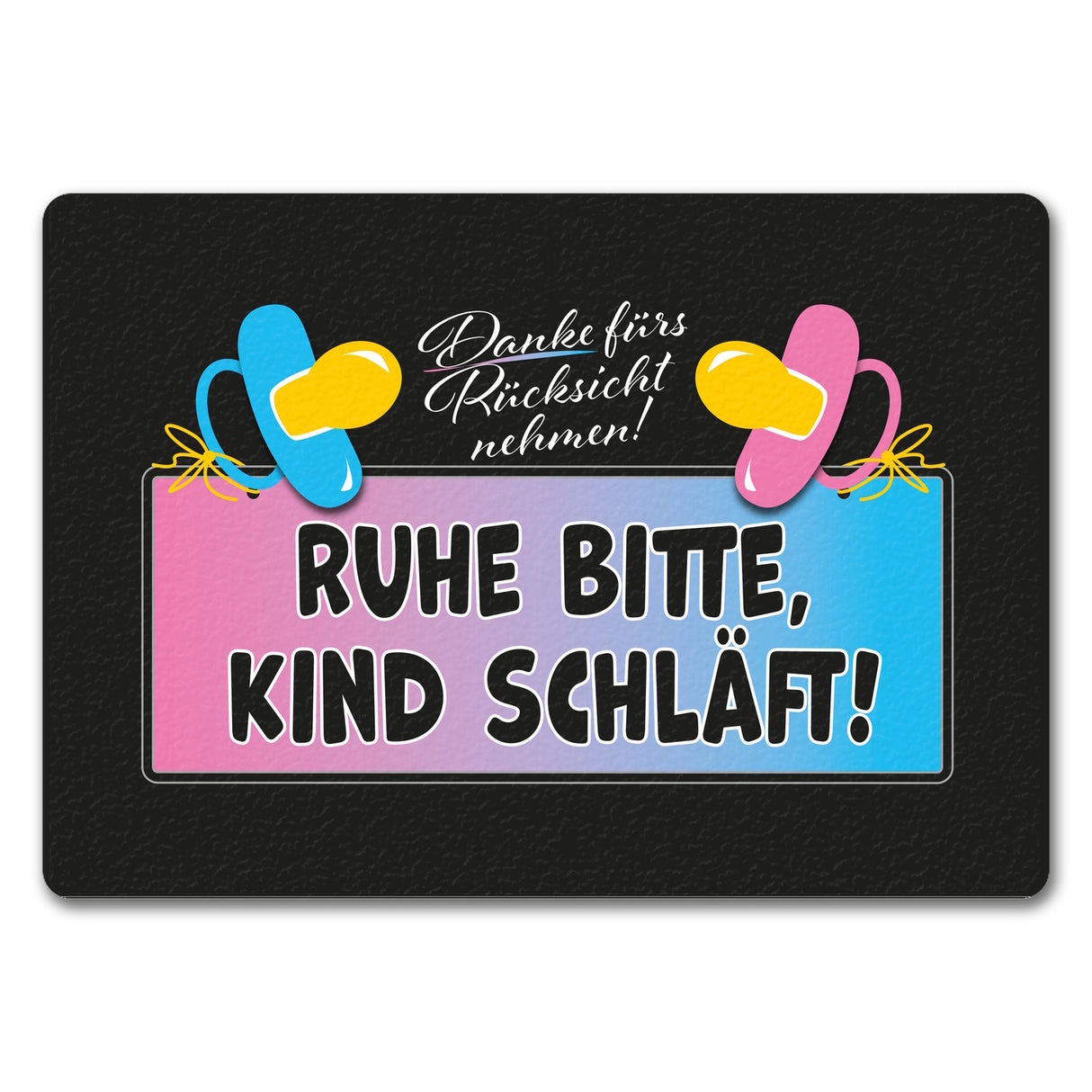 Ruhe bitte, Kind schläft! Fußmatte in 35x50 cm ohne Rand