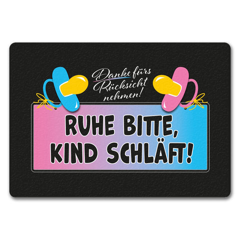 Ruhe bitte, Kind schläft! Fußmatte in 35x50 cm ohne Rand