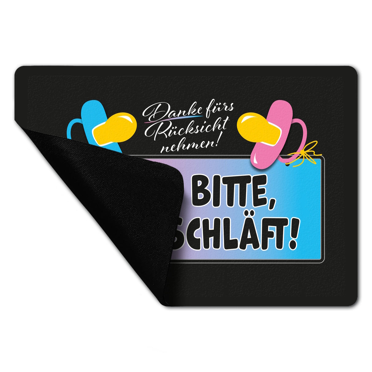 Ruhe bitte, Kind schläft! Fußmatte in 35x50 cm ohne Rand