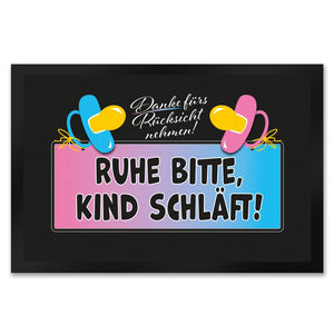 Ruhe bitte, Kind schläft! Fußmatte in 35x50 cm