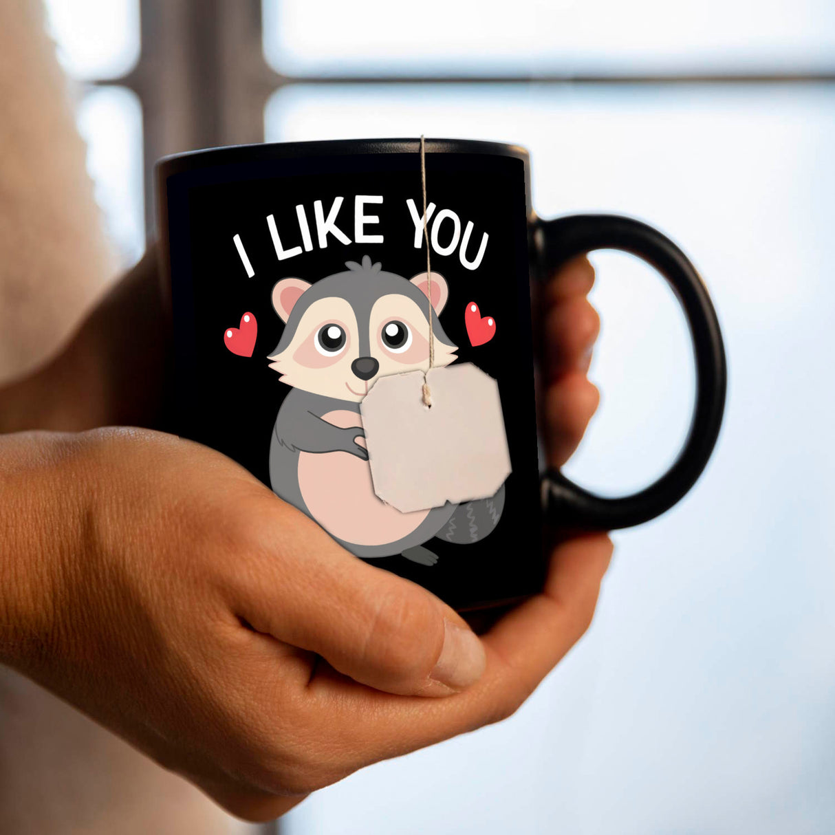 Niedlicher Waschbär Herzen Tasse - I like you