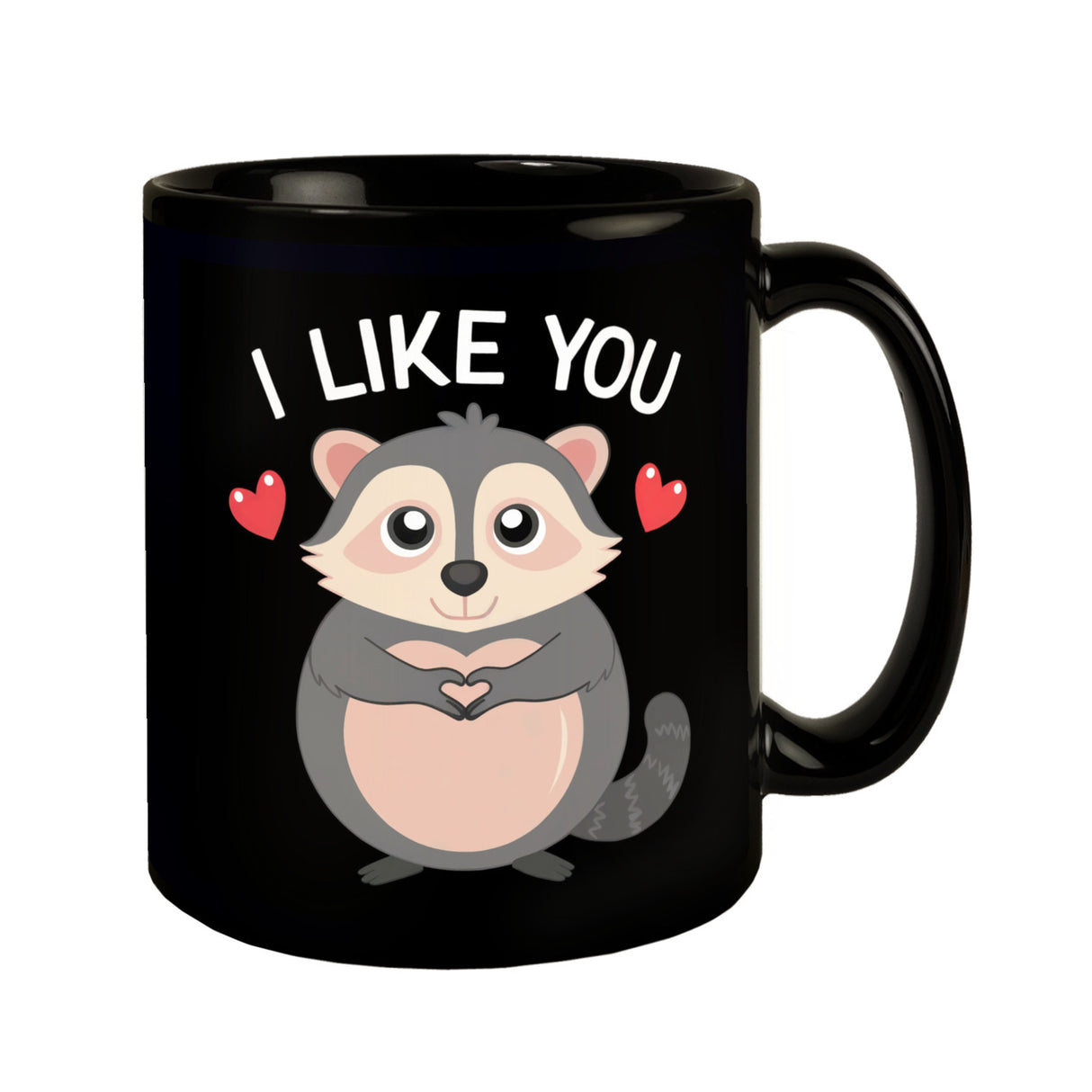 Niedlicher Waschbär Herzen Tasse - I like you