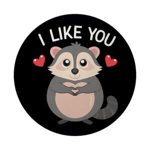 Pummeliger Waschbär Herz Magnet - I Like You