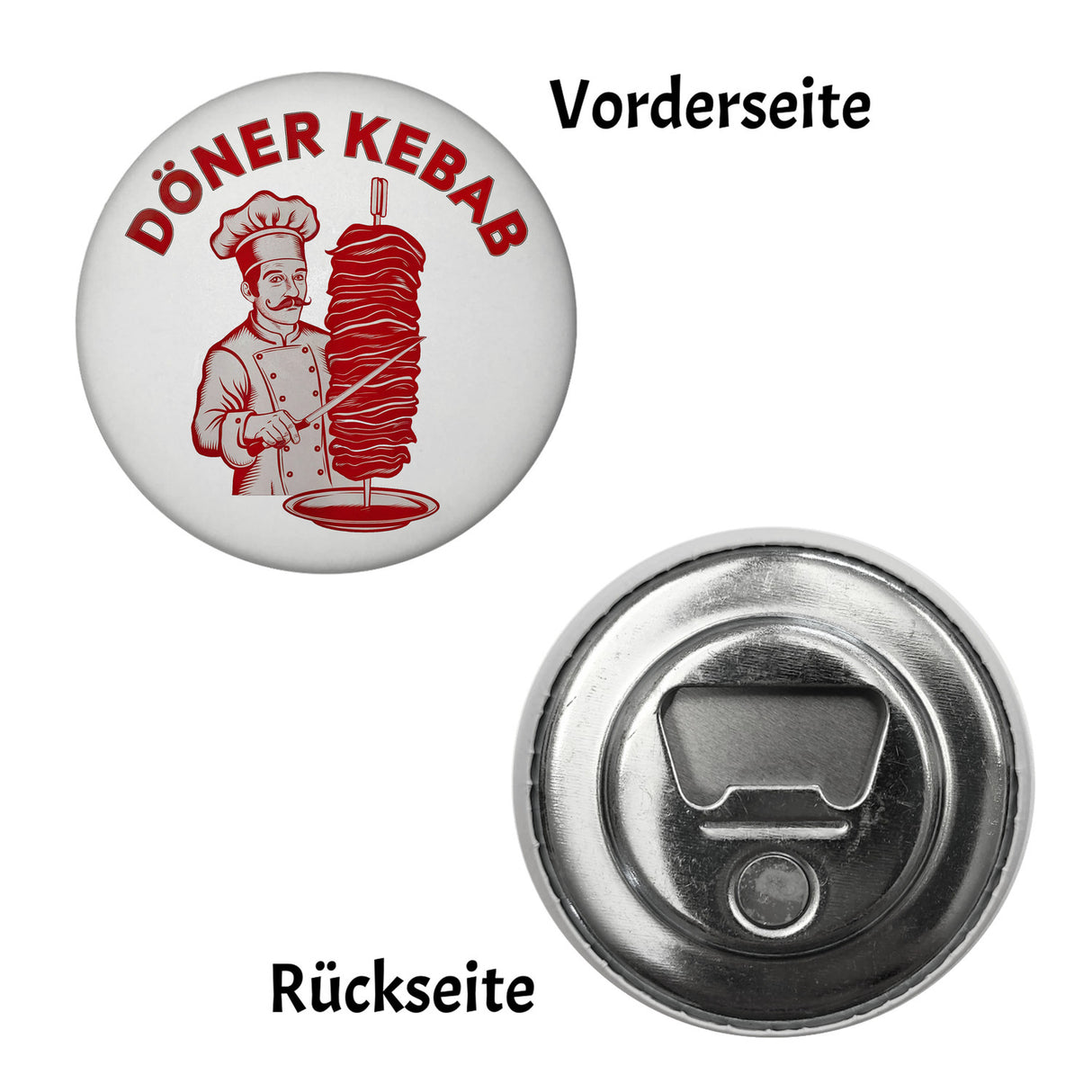 Döner Kebab Logo Magnet rund