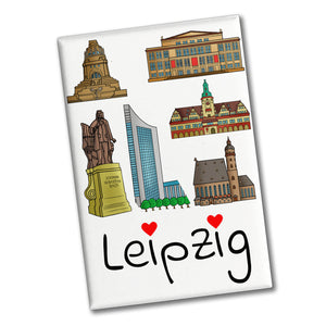 Sehenswürdigkeiten von Leipzig Souvenir Souvenir Magnet - Erinnerungsstück aus Sachsen