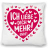 Rosa Herzen Kissen - Ich liebe dich mehr