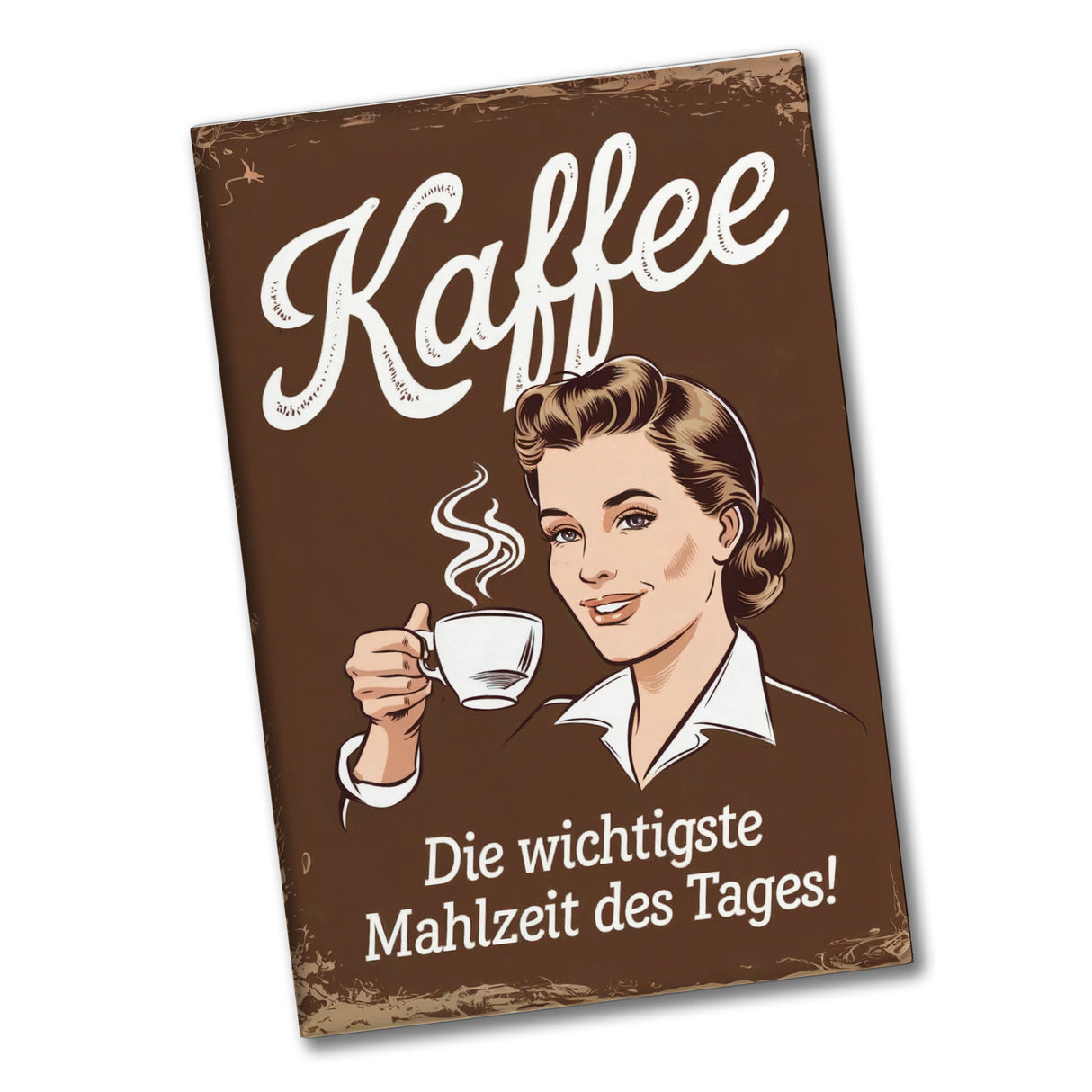 Frau mit Kaffeetasse - Die wichtigste Mahlzeit - Souvenir Souvenir Magnet